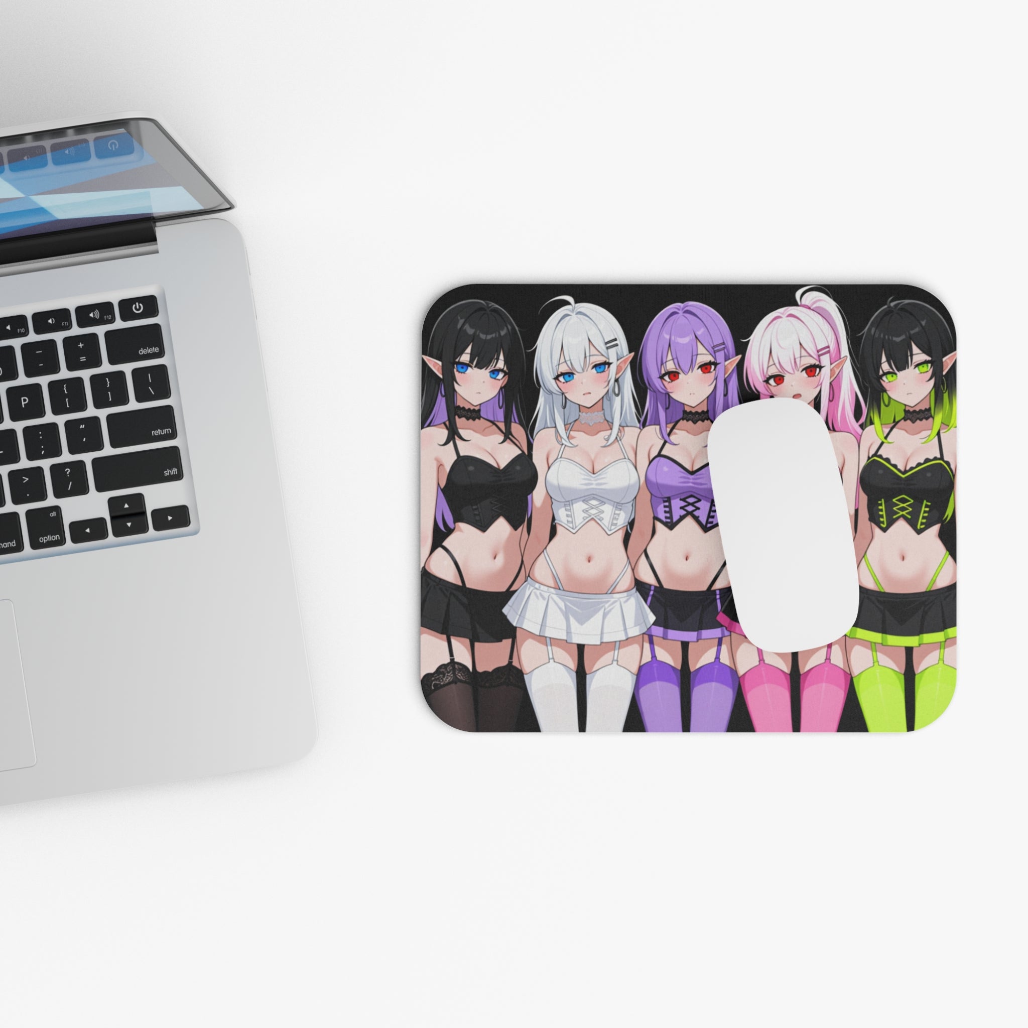 Anime Elf Girls Mouse Pad — Cute Kawaii Gaming Desk Mat