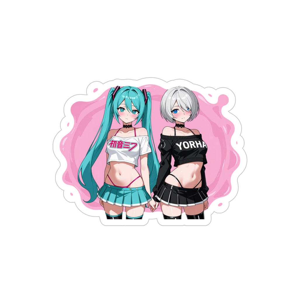 Anime Vocaloid and Android Waifu Transparent Vinyl Decal.