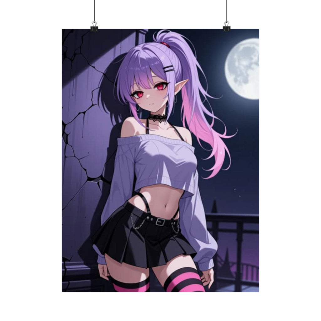 Anime Matte Vertical Posters — Gothic Moon Elf