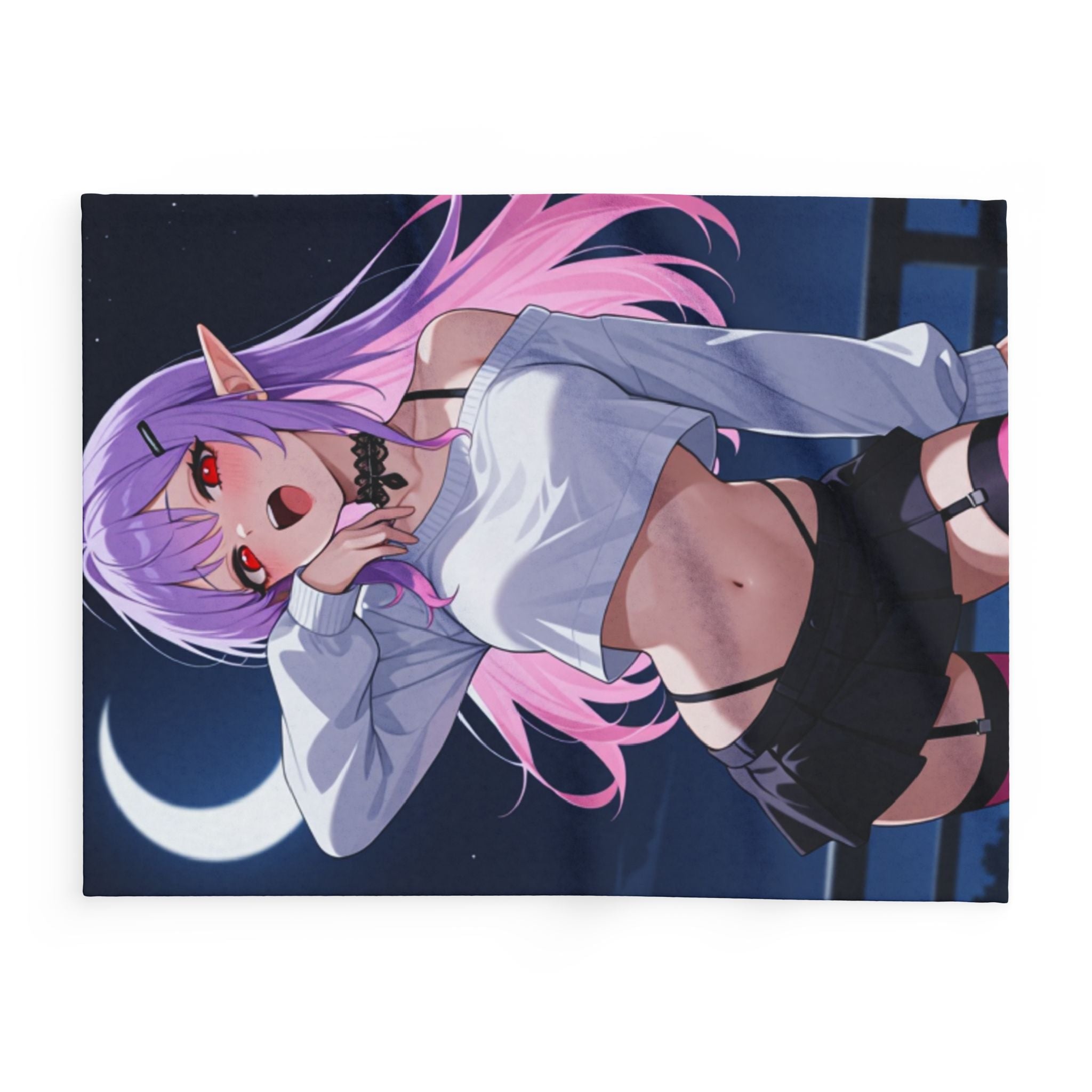 Feral Anime Girl Fleece Blanket