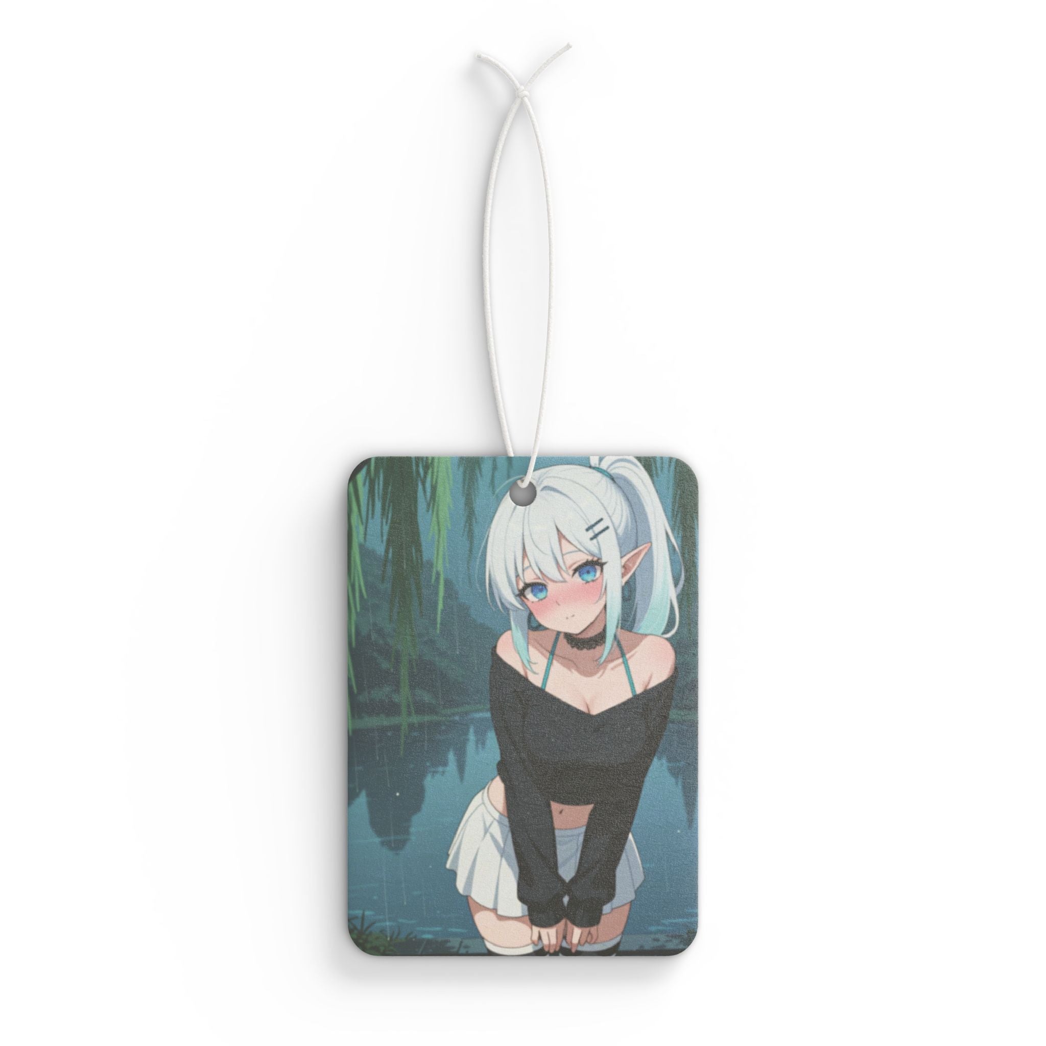 Anime Girl Car Air Freshener — Blushing Elf Waifu Scented Ornament