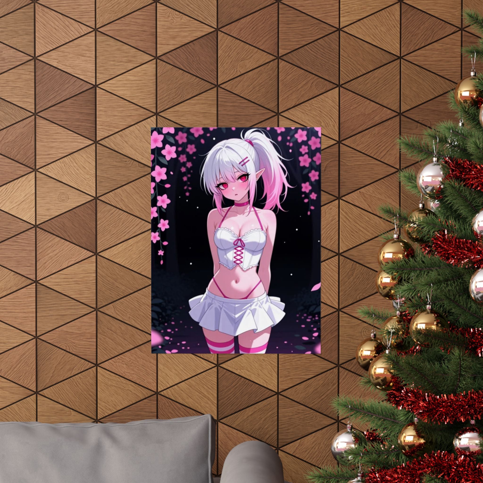 Anime Matte Vertical Posters - Elf in Flower Garden