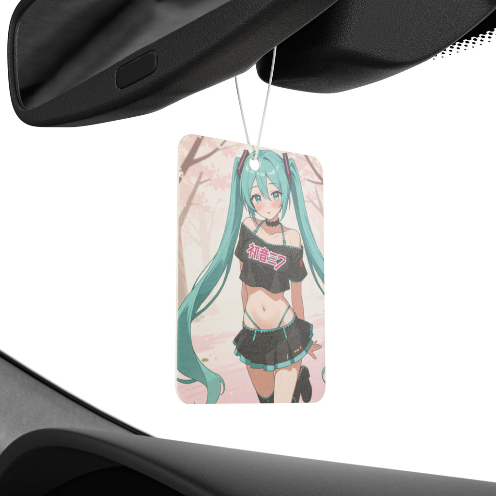 Anime Girl Car Air Freshener — Cute Teal Twin-Tails Design
