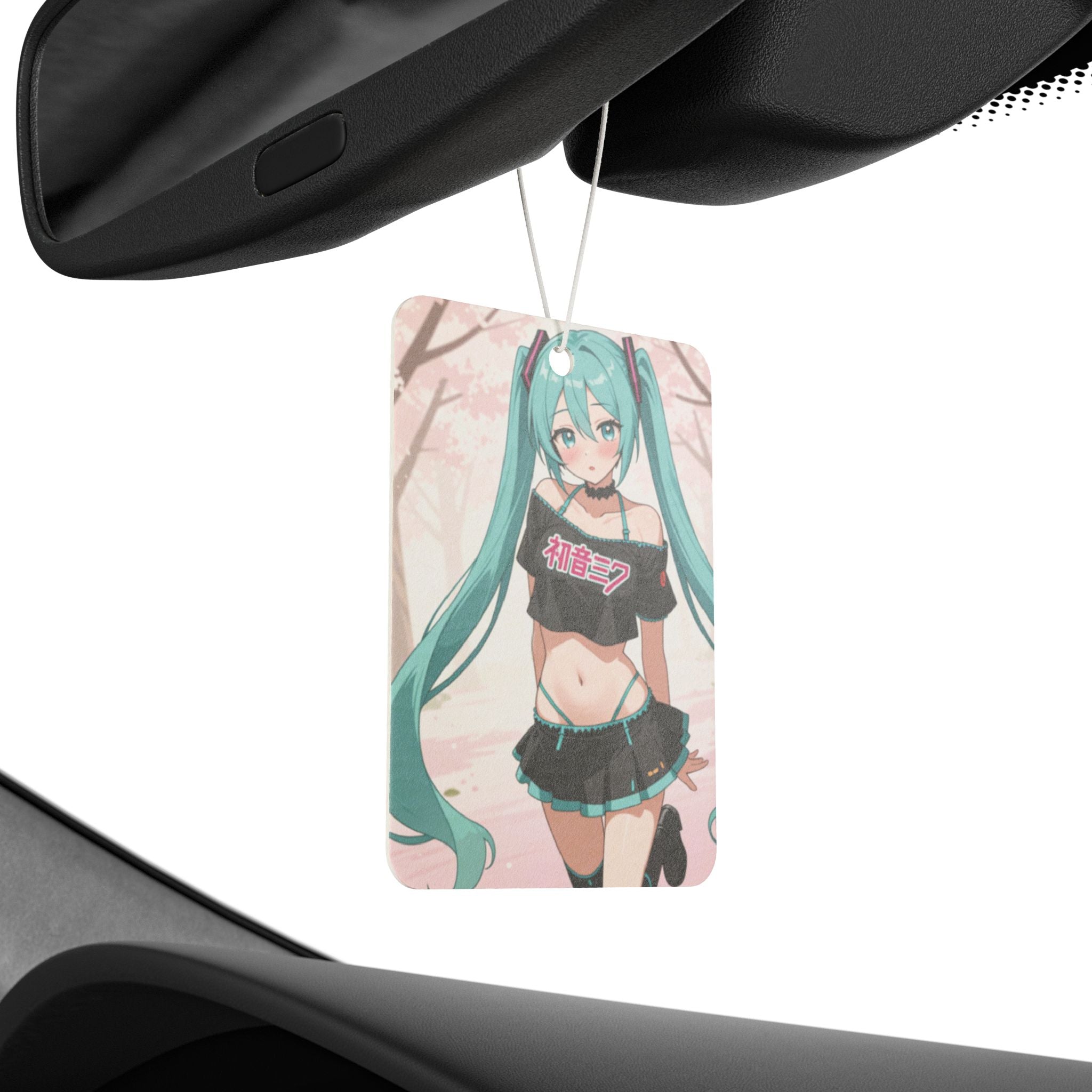 Anime Girl Car Air Freshener — Cute Teal Twin-Tails Design