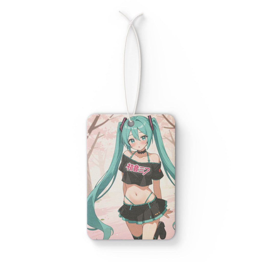 Anime Girl Car Air Freshener — Cute Teal Twin-Tails Design