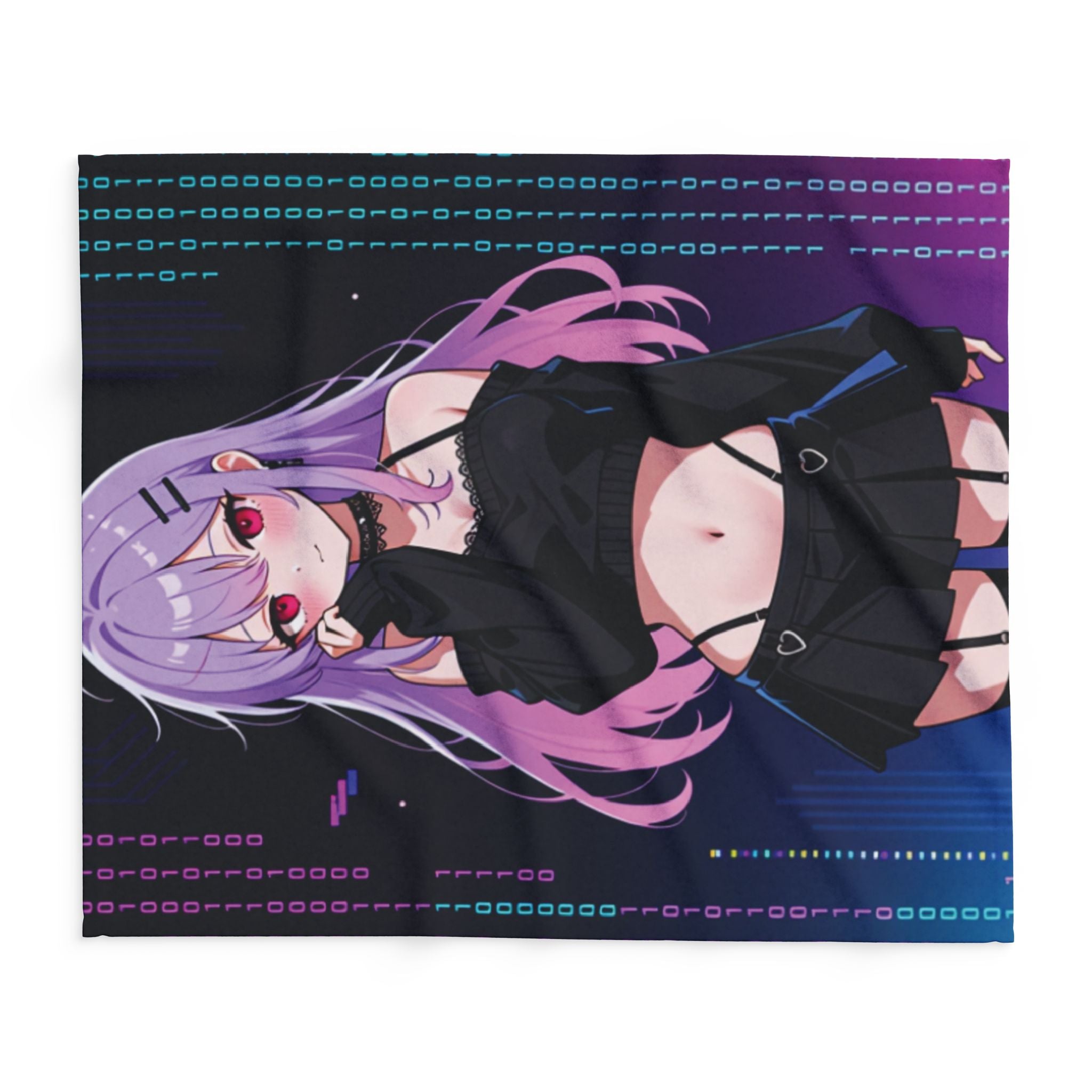 Anime Gothic Cyber Girl Fleece Blanket