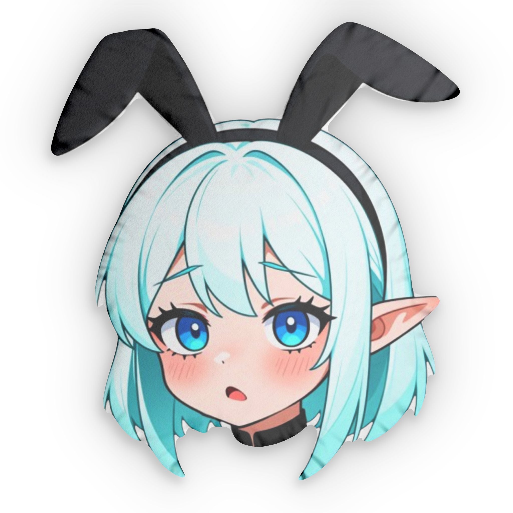 Blue Haired Anime Bunny Girl Pillow