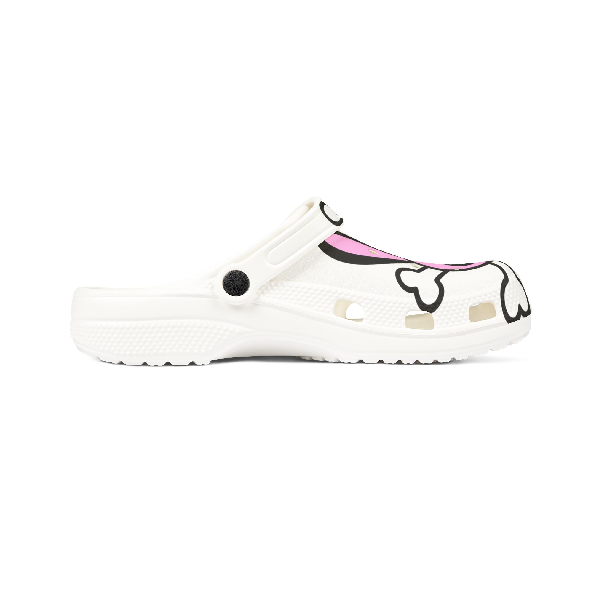 Pink Skull Bunny Slip-On Shoes — "Stupid Lucky" Waterproof Foam Clogs