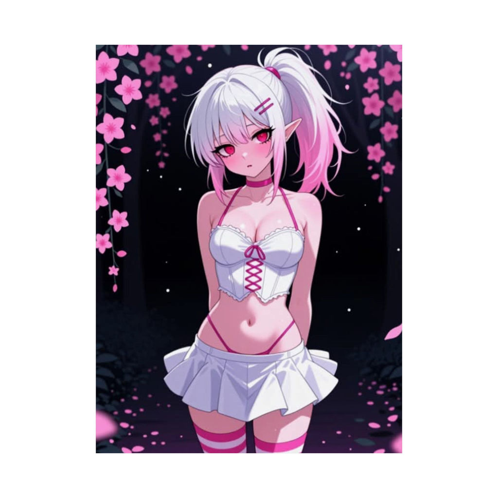 Anime Matte Vertical Posters - Elf in Flower Garden