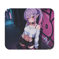 Anime Cyberpunk Girl Mouse Pad – Purple Aesthetic Gaming Desk Mat