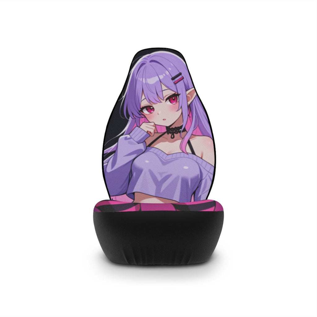 Kawaii Anime Purple Haired Girl Cute Car Seat Covers