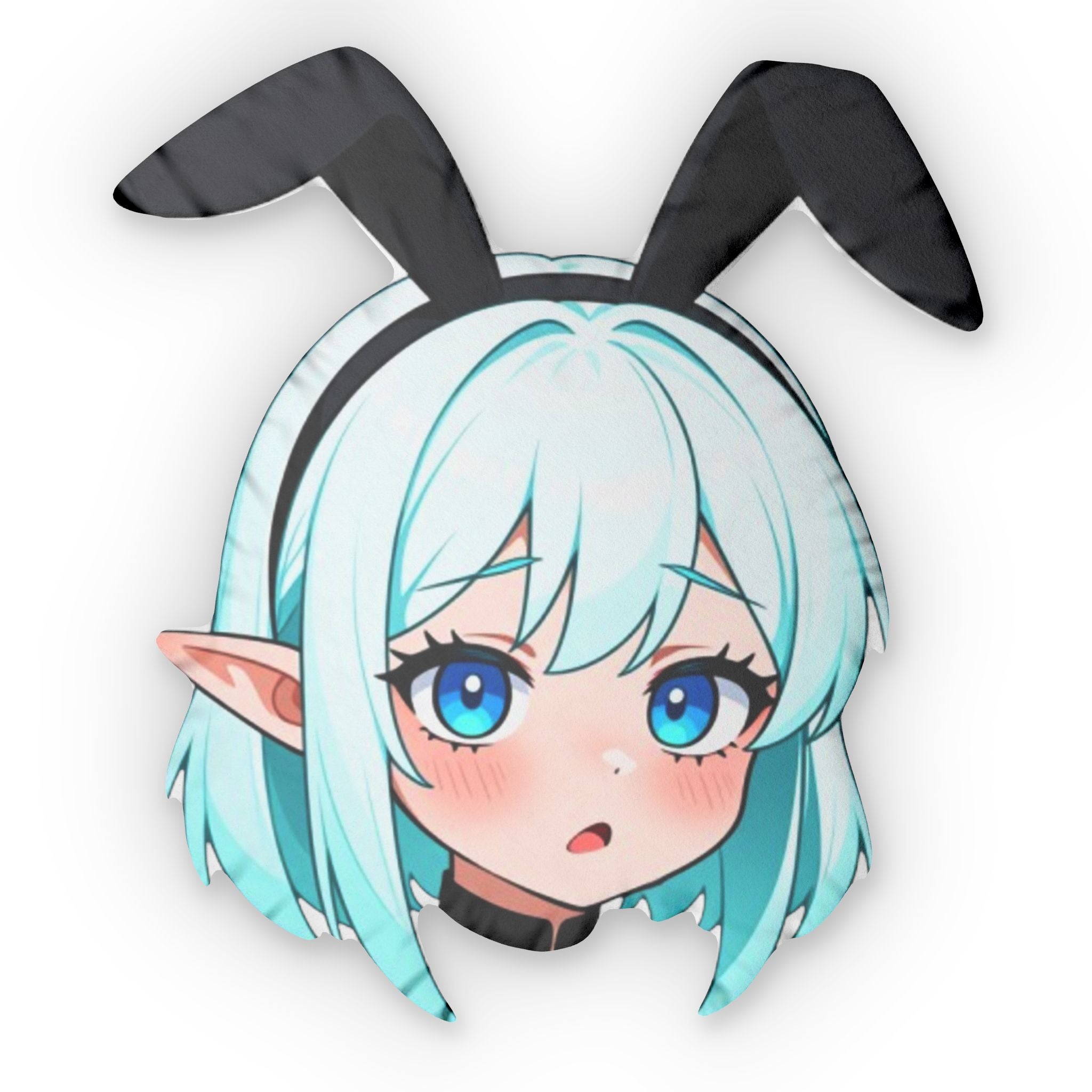 Blue Haired Anime Bunny Girl Pillow