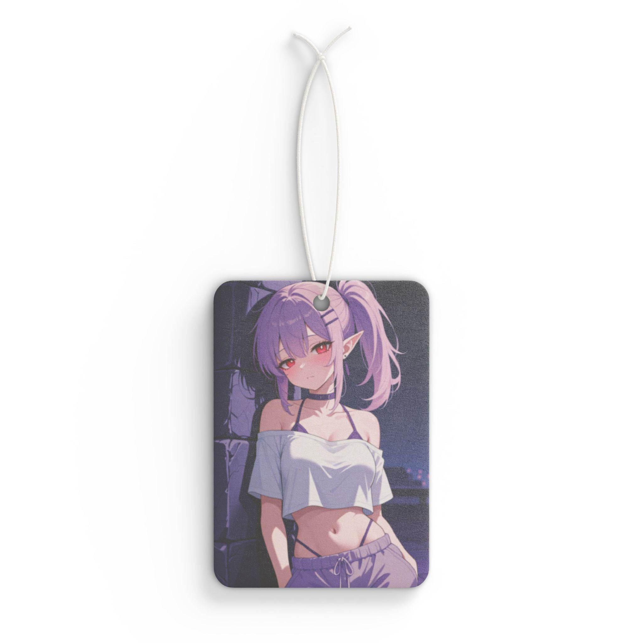 Anime Girl Car Air Freshener – Purple Night Aesthetic