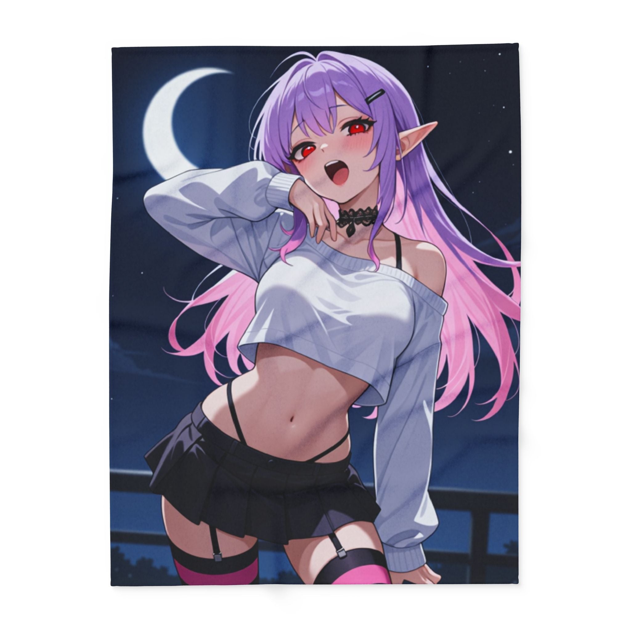 Feral Anime Girl Fleece Blanket