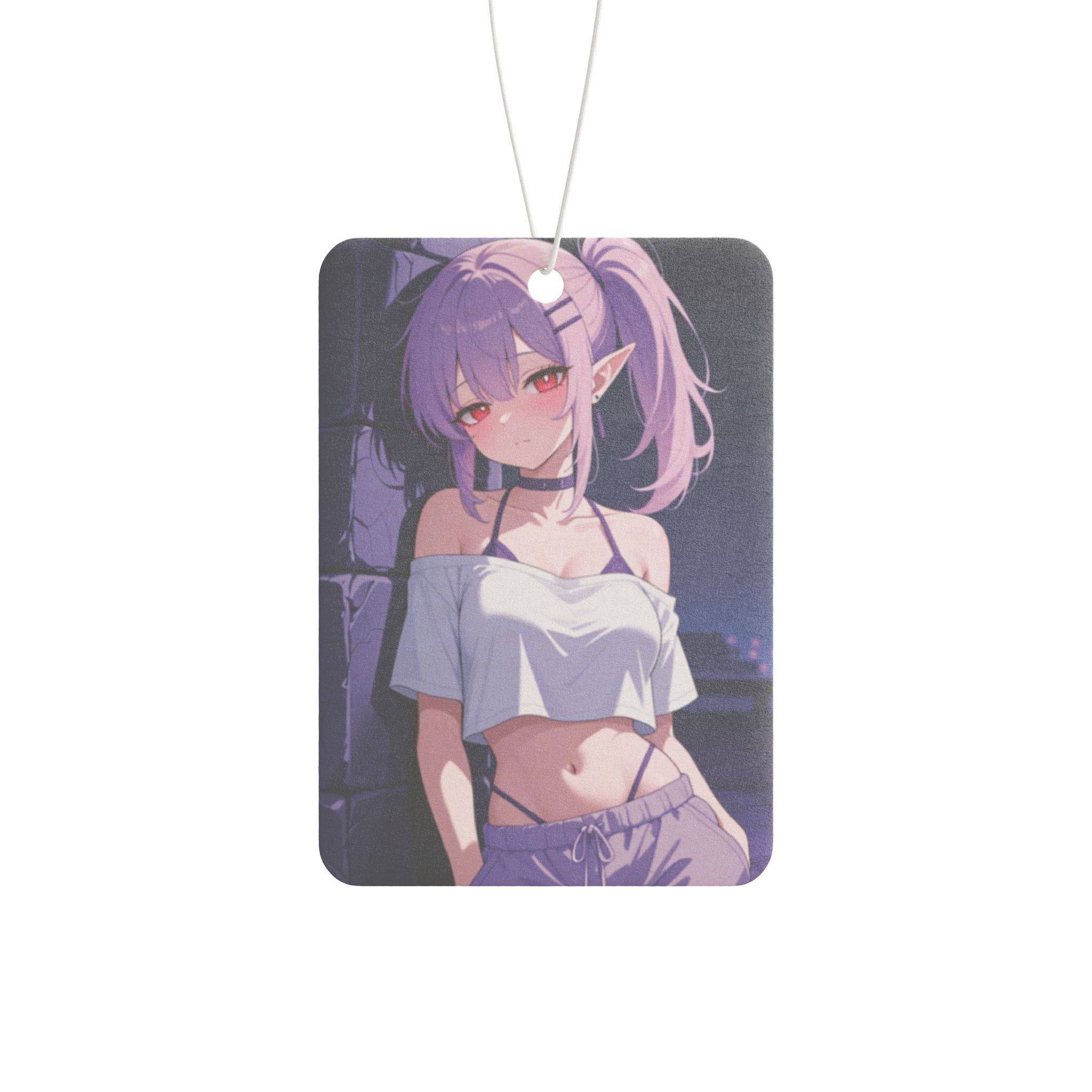 Anime Girl Car Air Freshener – Purple Night Aesthetic