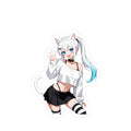 Anime Catgirl Kiss-Cut Vinyl Sticker Waving