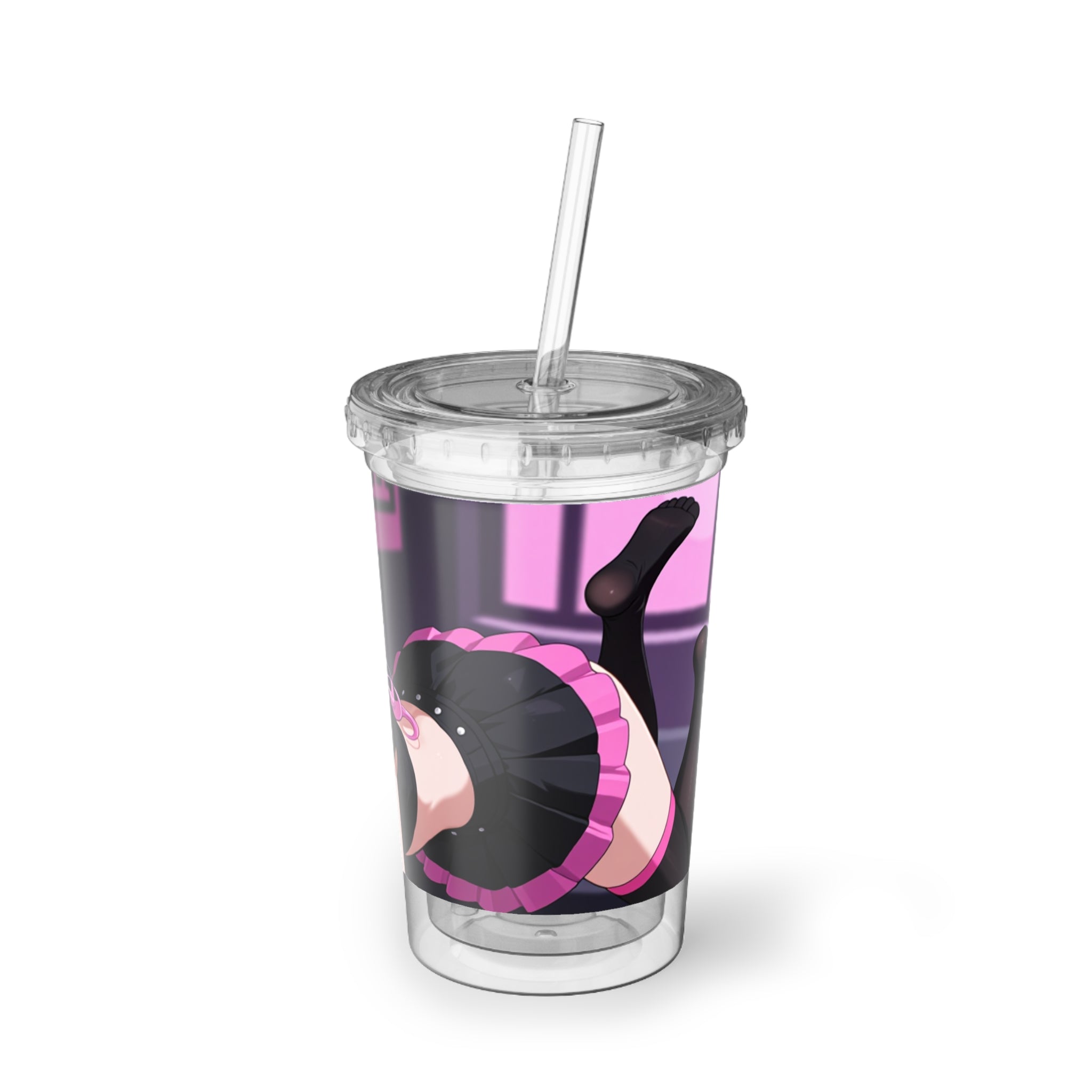 Anime Succubus Acrylic Tumbler — Sexy Purple Goth Girl Design | 16oz