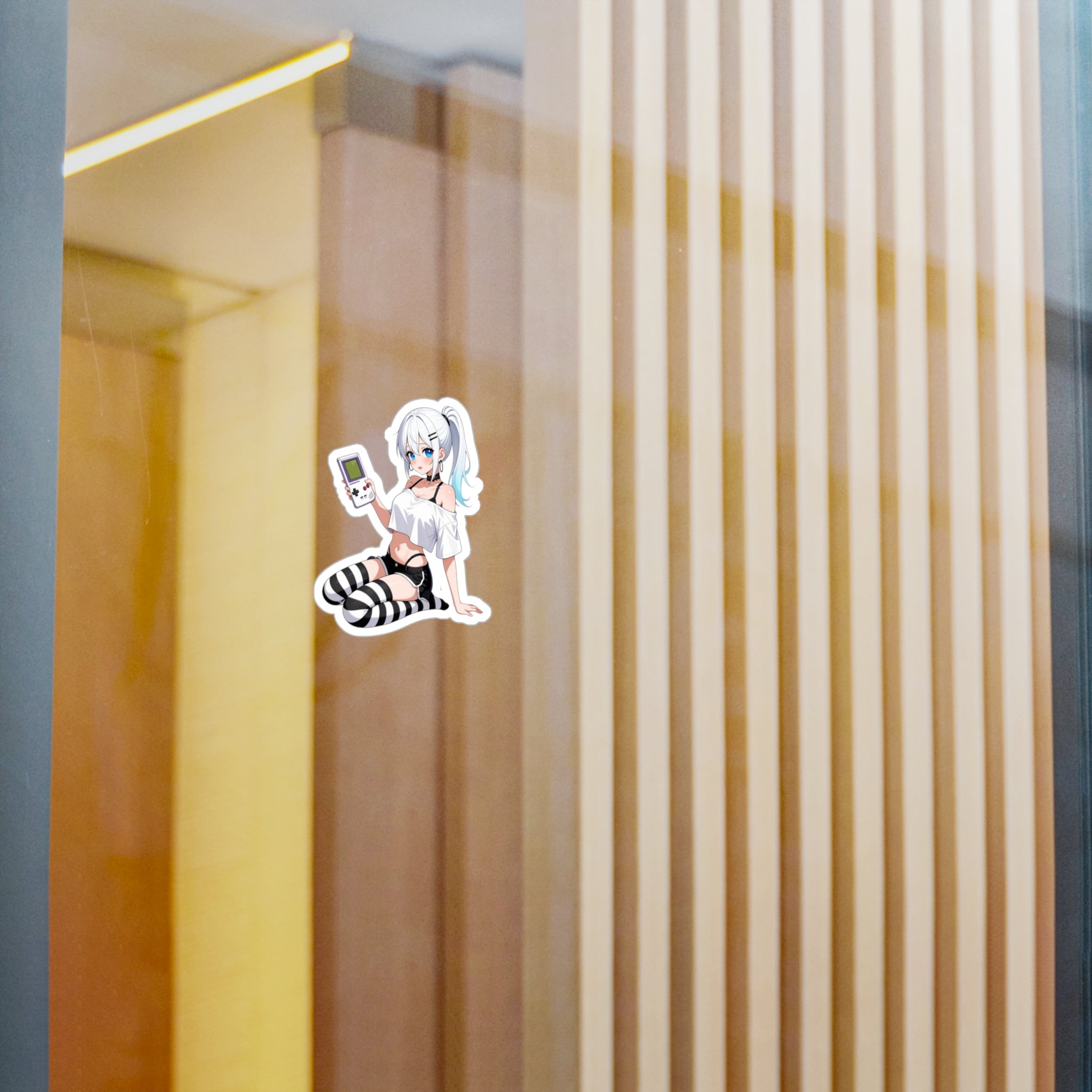 Anime Girl Gaming Vinyl Sticker — Kiss-Cut Decal