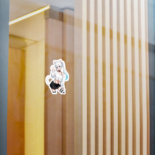 Anime Catgirl Kiss-Cut Vinyl Sticker Waving
