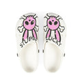 Pink Skull Bunny Slip-On Shoes — "Stupid Lucky" Waterproof Foam Clogs