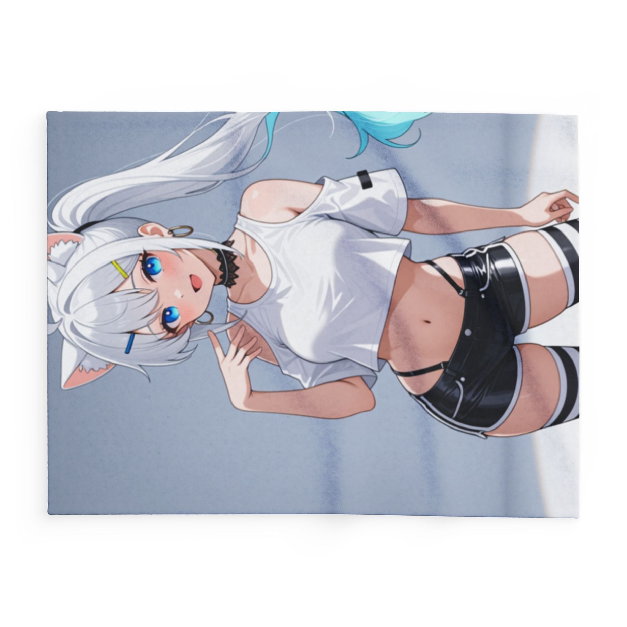Purrfect Anime Catgirl Fleece Blanket