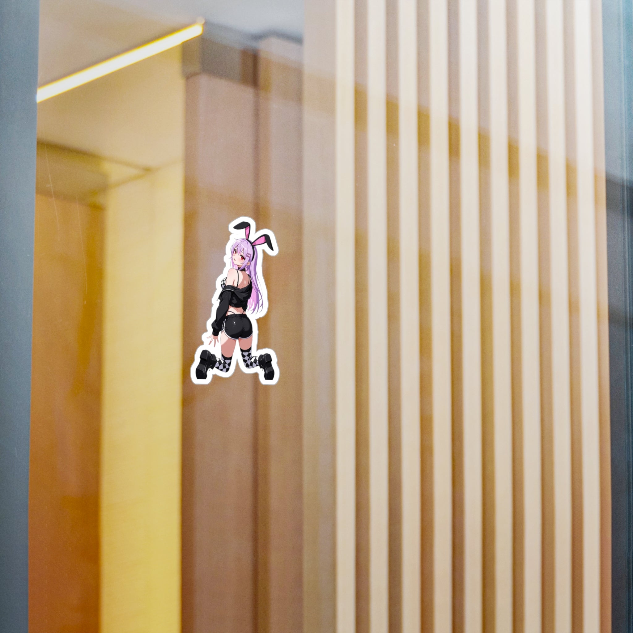 Shy Anime Bunny Girl Kiss-Cut Vinyl Sticker