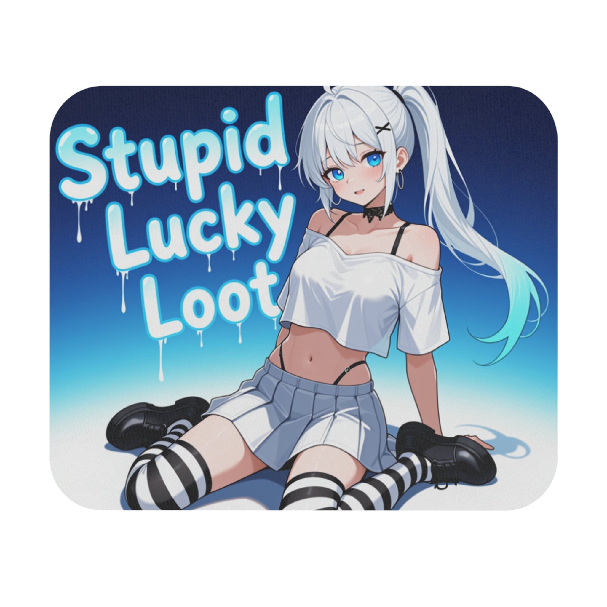 Kneeling Anime Girl Mouse Pad