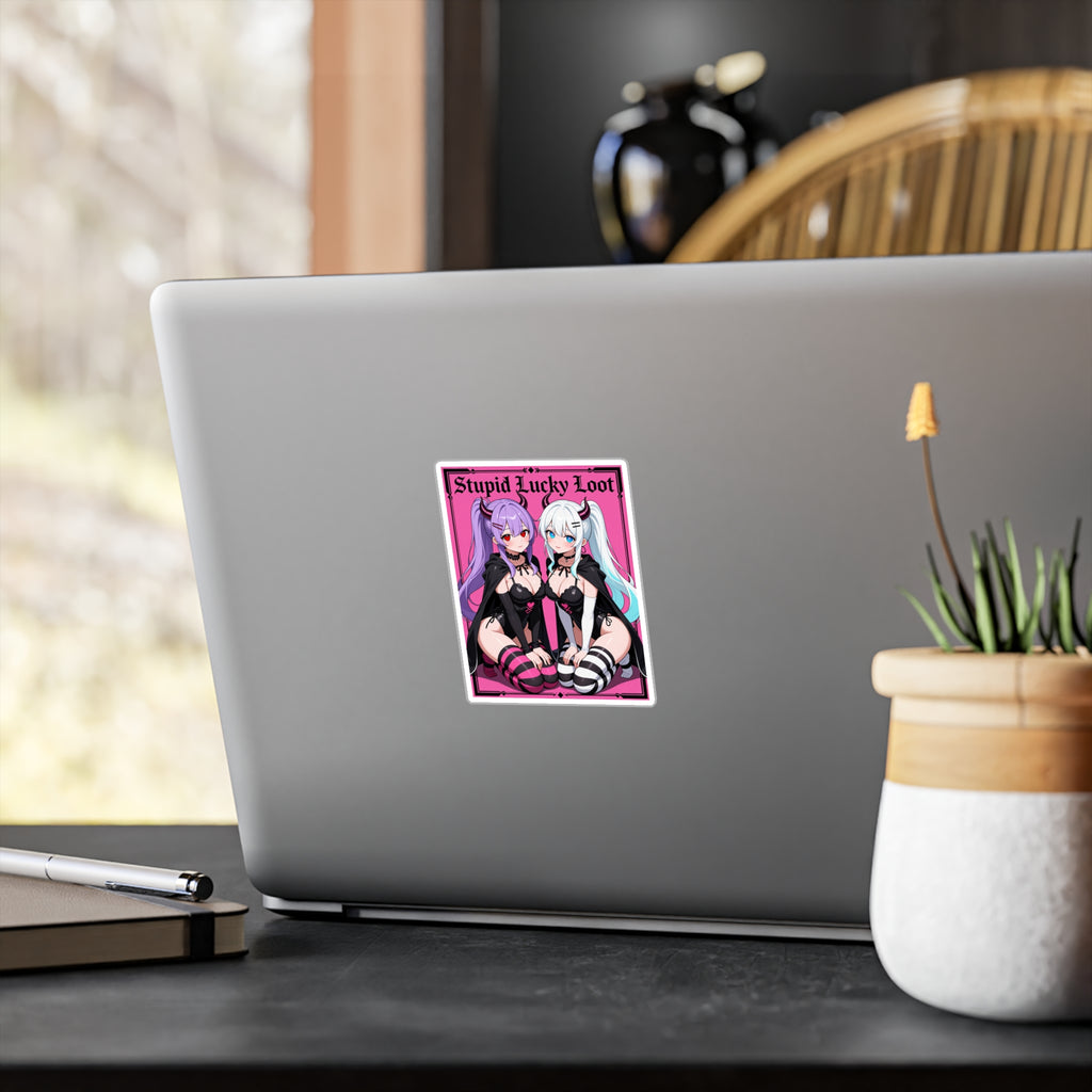 "Stupid Lucky Loot" Devil Girls Sticker