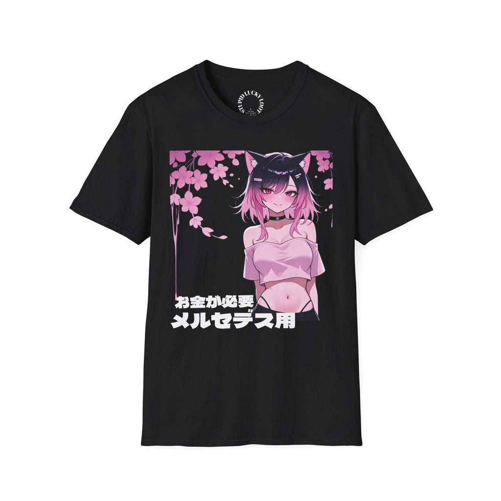 Anime Neko Girl T‑Shirt — Pink Sakura Catgirl