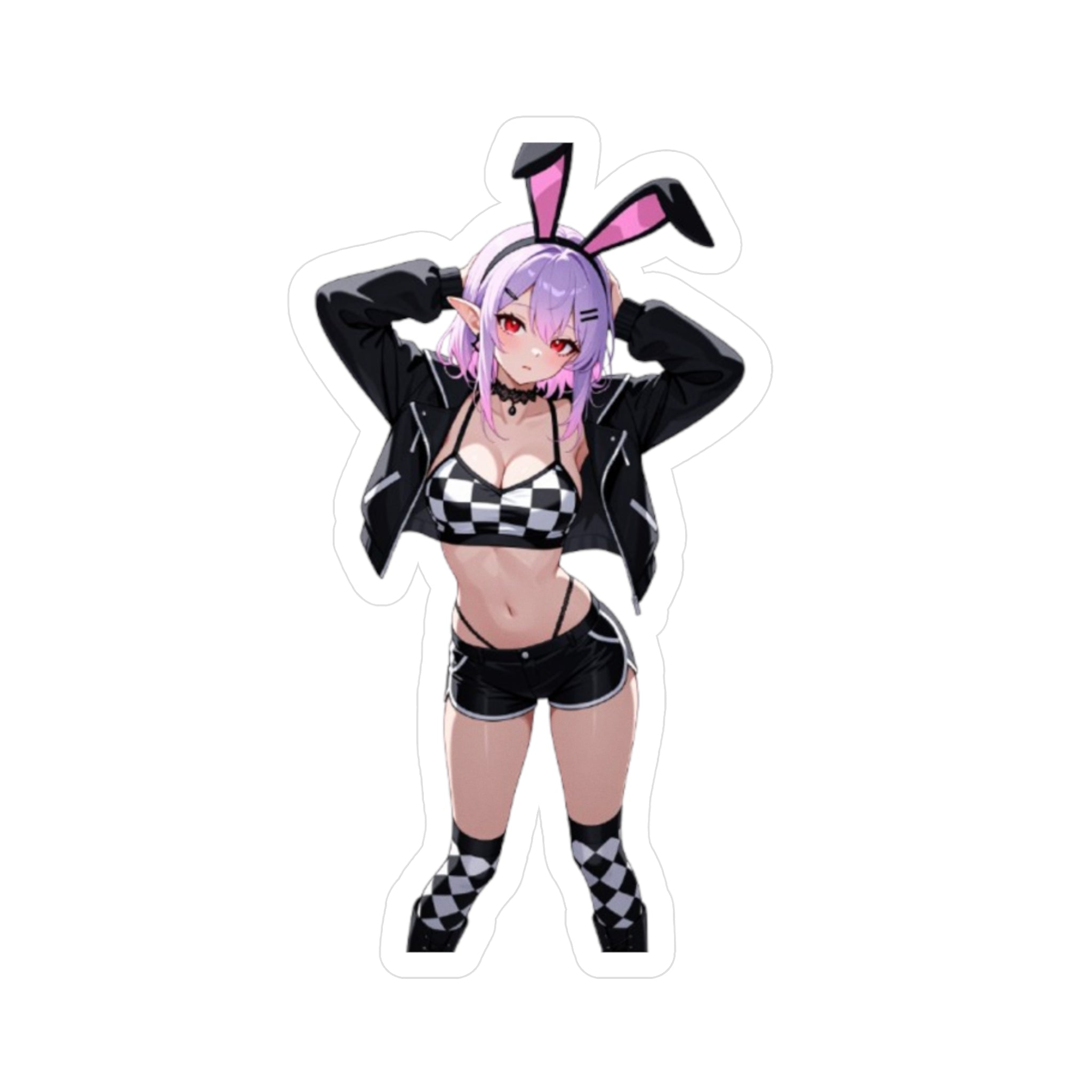 Anime Bratty Bunny Girl Kiss-Cut Vinyl Sticker