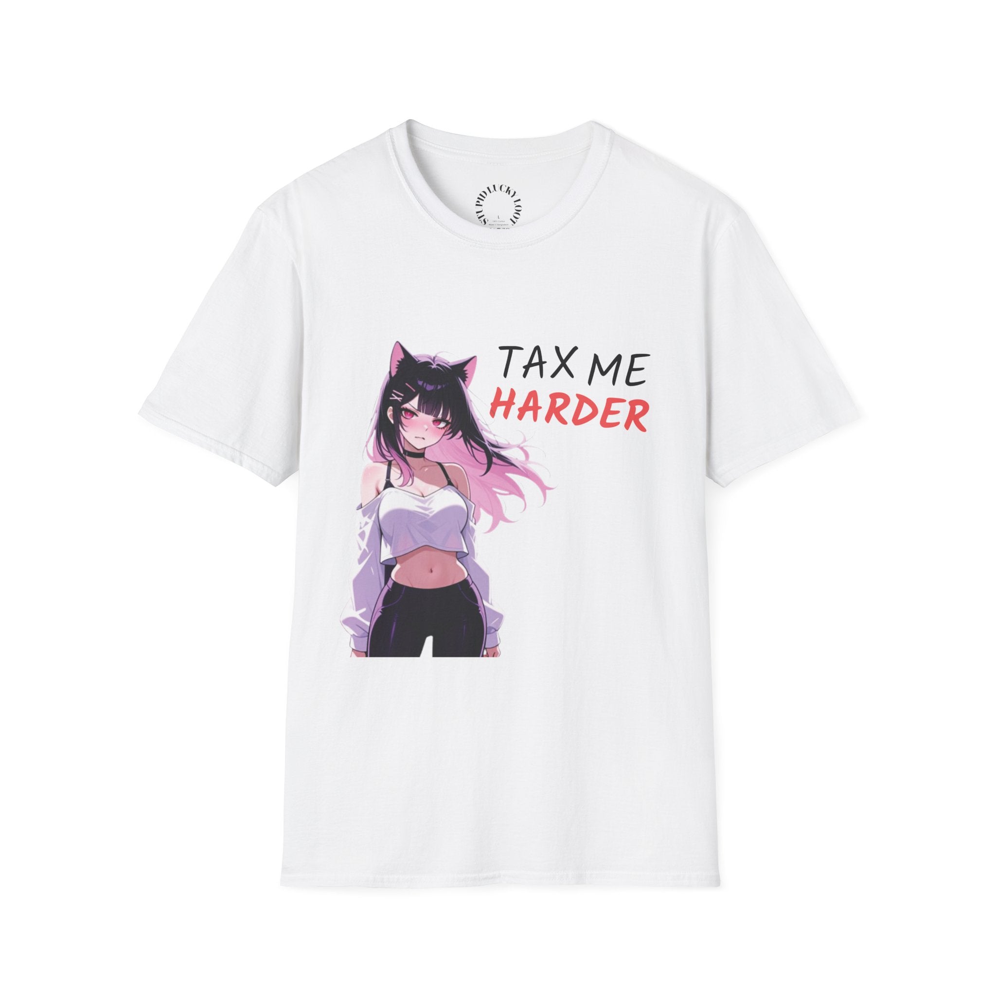 Tax Me Harder T‑Shirt — Anime Girl Graphic Tee