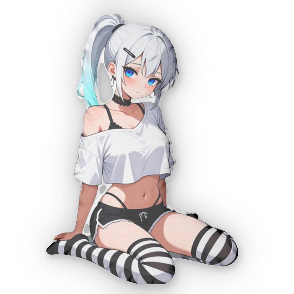 Cute Blue‑Eyed Girl Mini Pillow