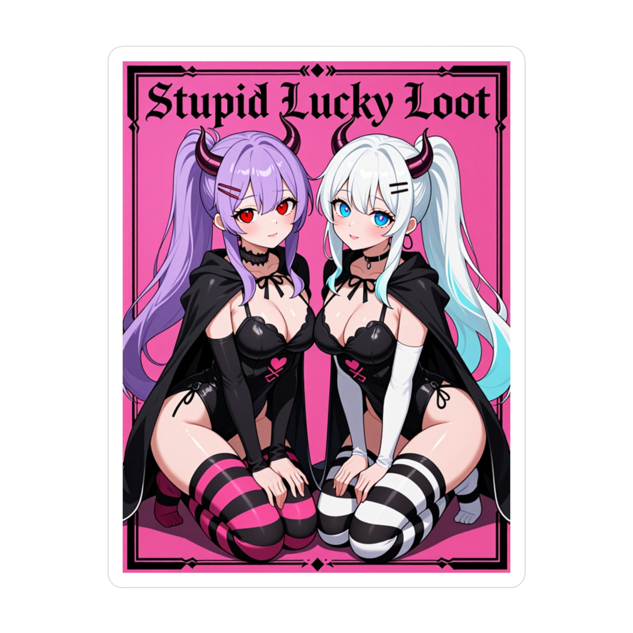 "Stupid Lucky Loot" Devil Girls Sticker