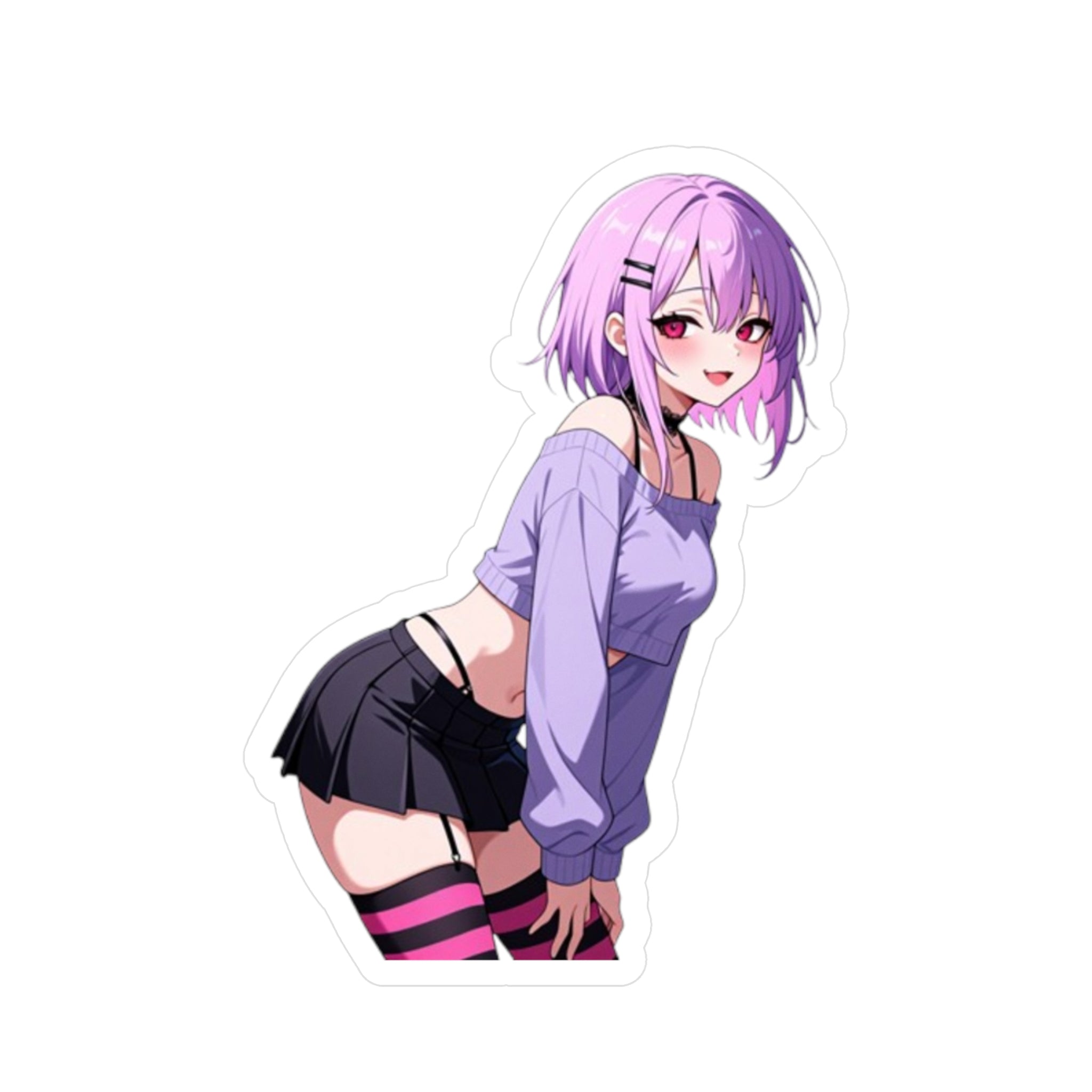 Anime Girl Flirty Vinyl Sticker