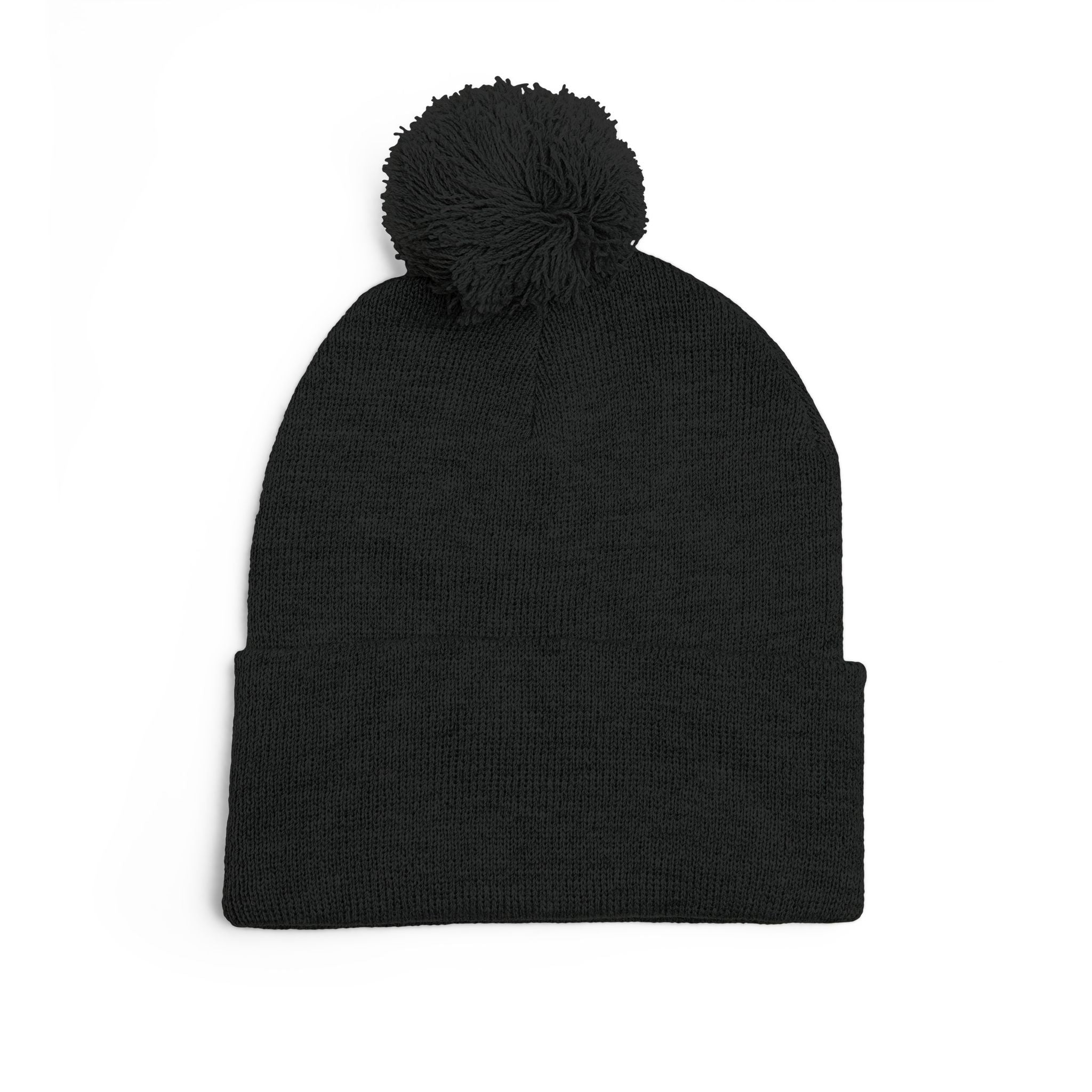 Embroidered Bunny Skull Pom-Pom Knit Cap — Gothic Winter Beanie