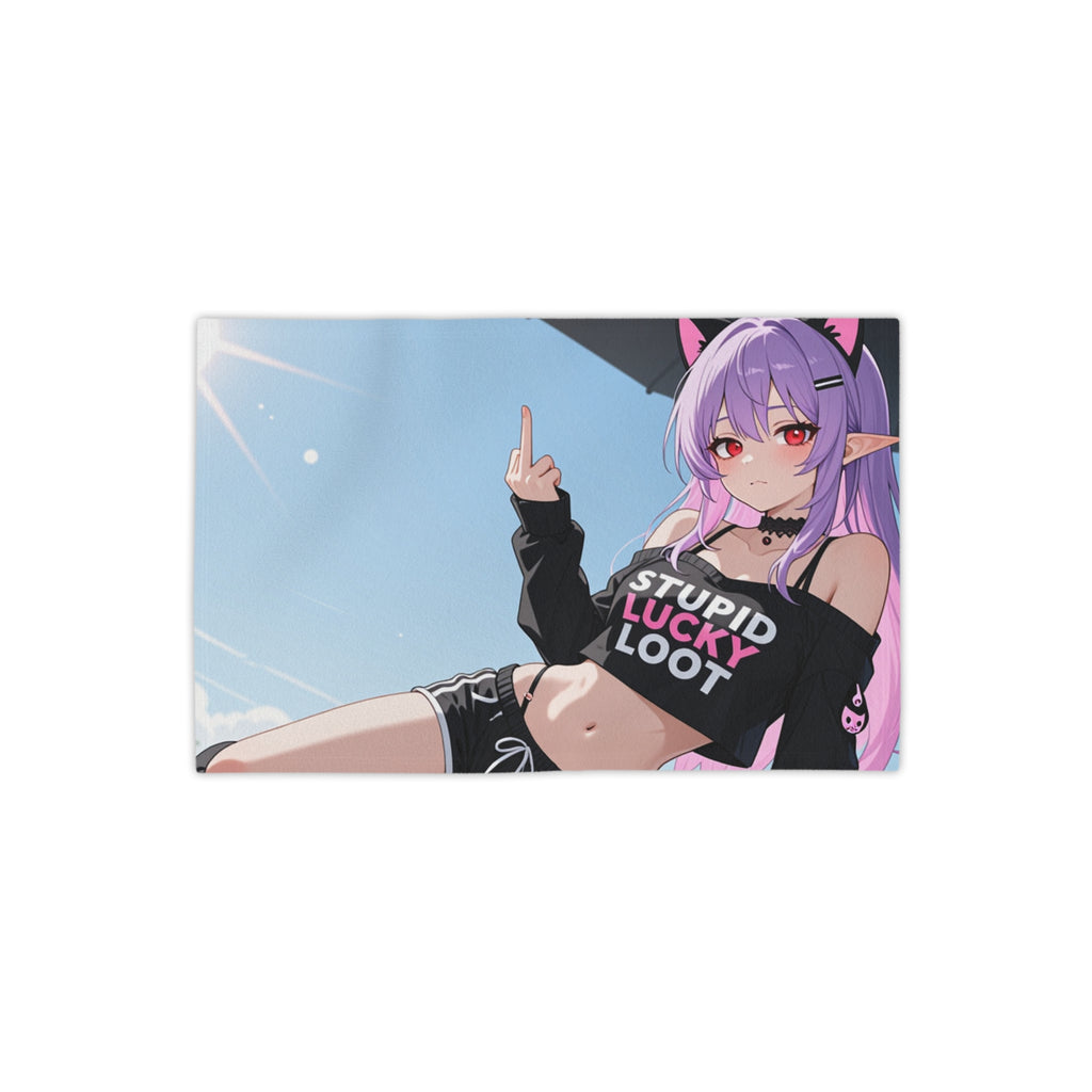 Anime Goth Catgirl Beach Towel