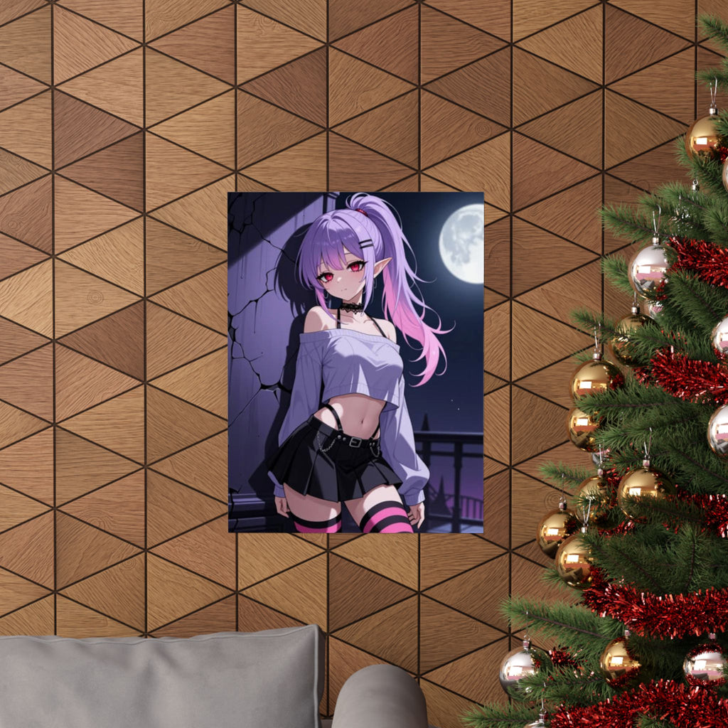 Anime Matte Vertical Posters — Gothic Moon Elf