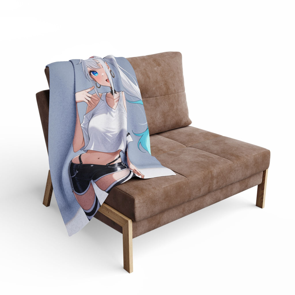 Purrfect Anime Catgirl Fleece Blanket