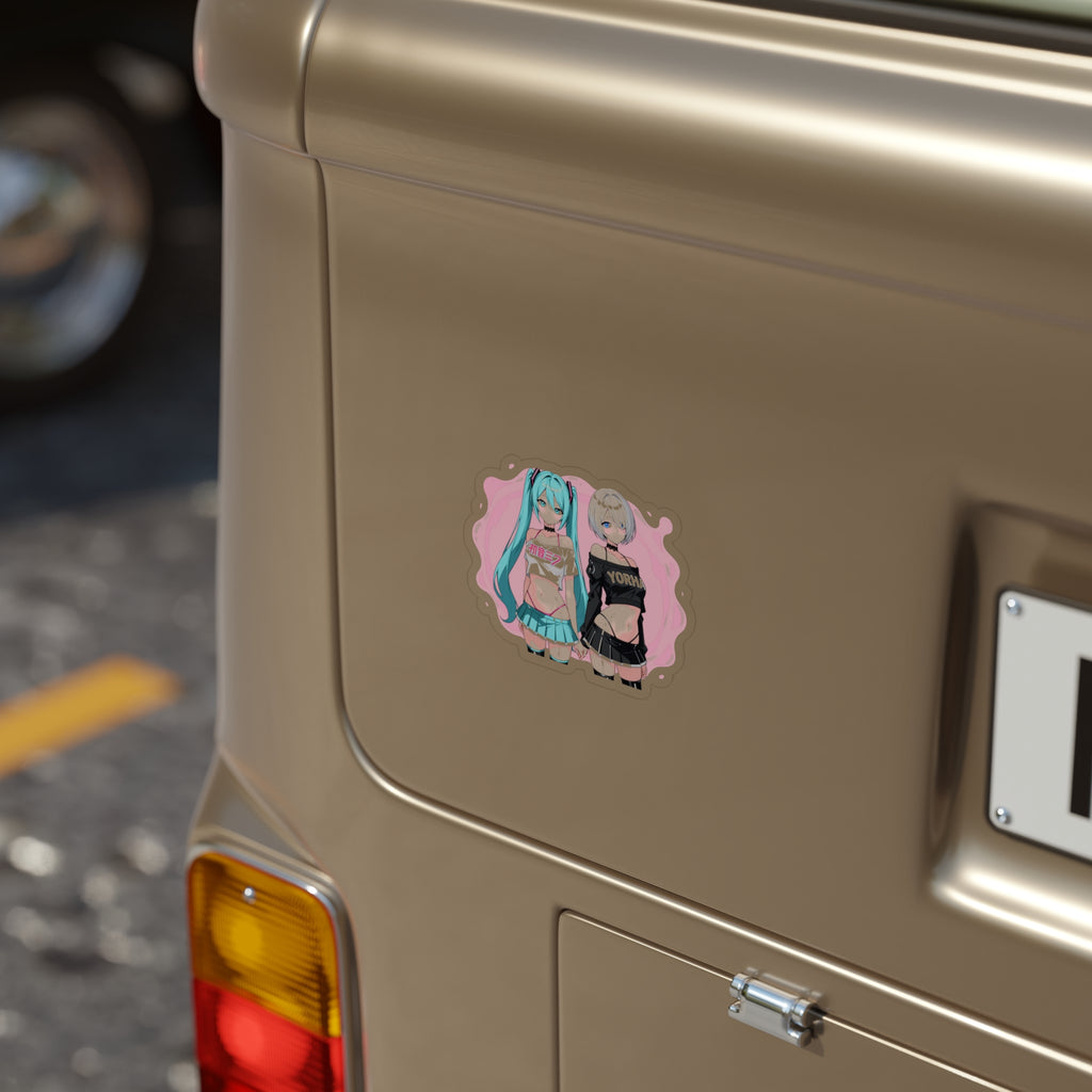 Anime Vocaloid and Android Waifu Transparent Vinyl Decal.