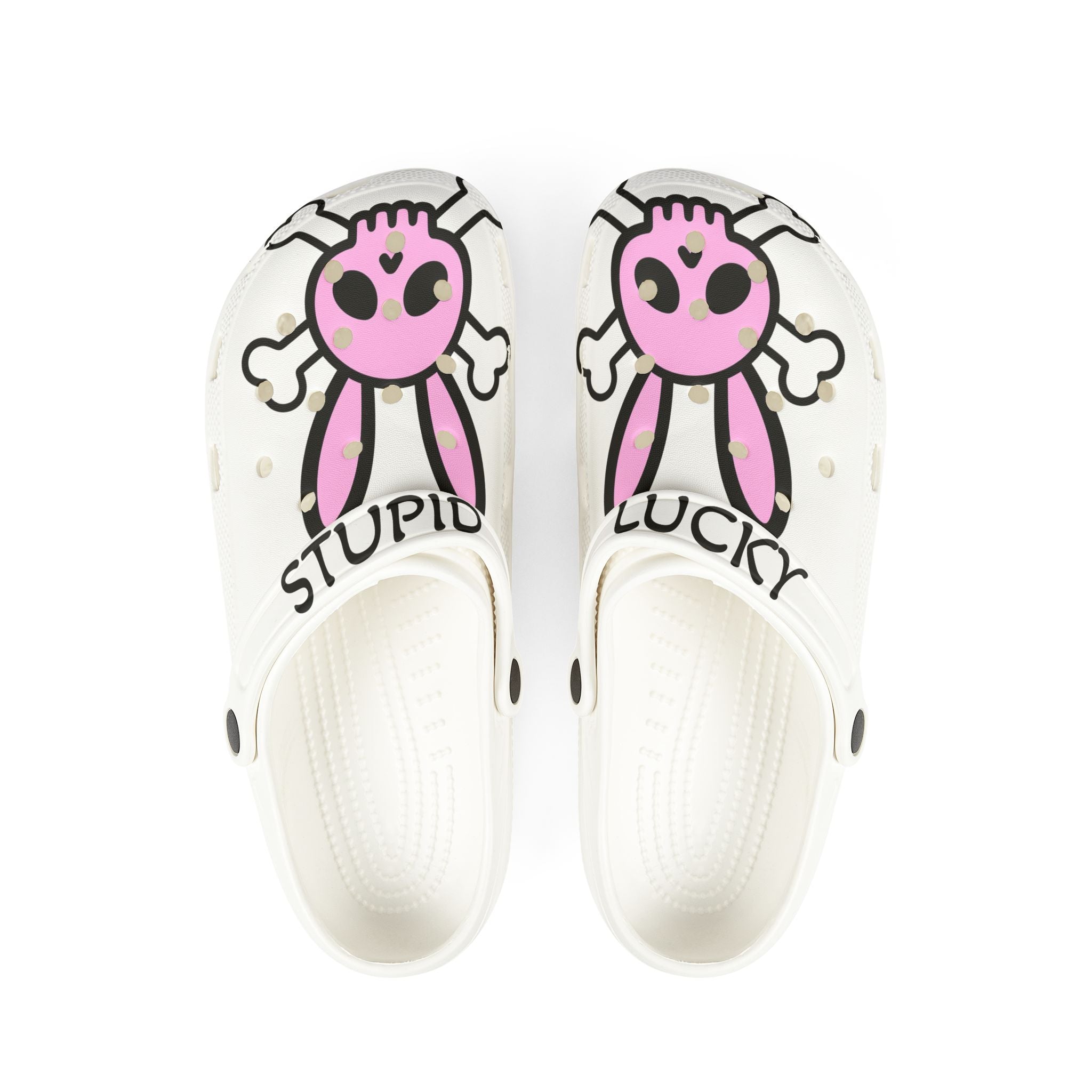 Pink Skull Bunny Slip-On Shoes