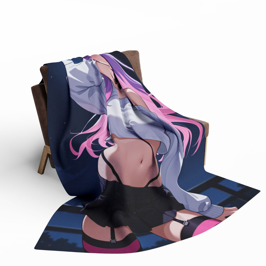 Feral Anime Girl Fleece Blanket