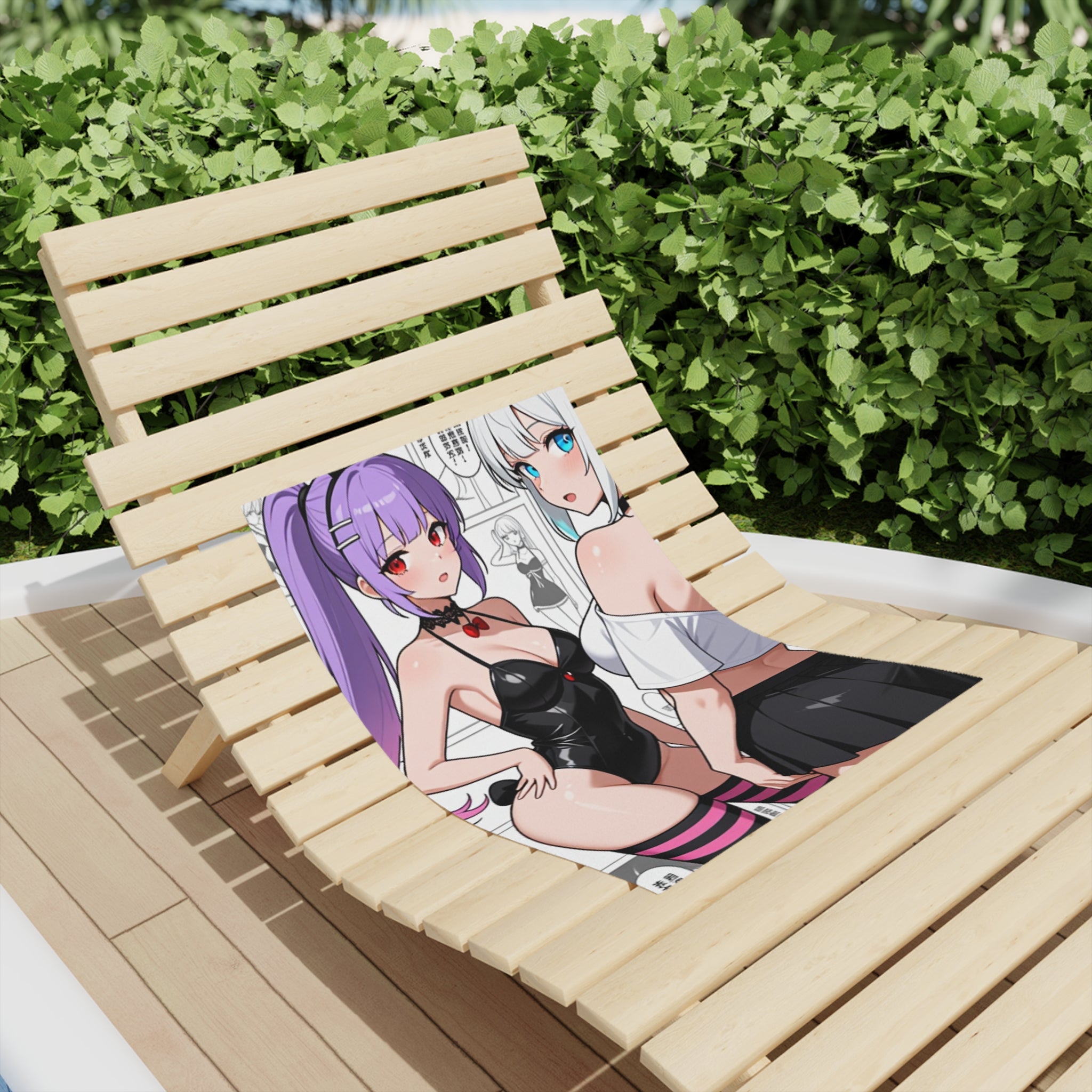 Anime Girl Beach Towel – Cute Ecchi Swimwear Design