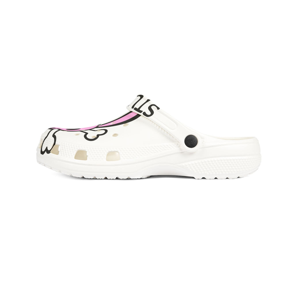 Pink Skull Bunny Slip-On Shoes — "Stupid Lucky" Waterproof Foam Clogs