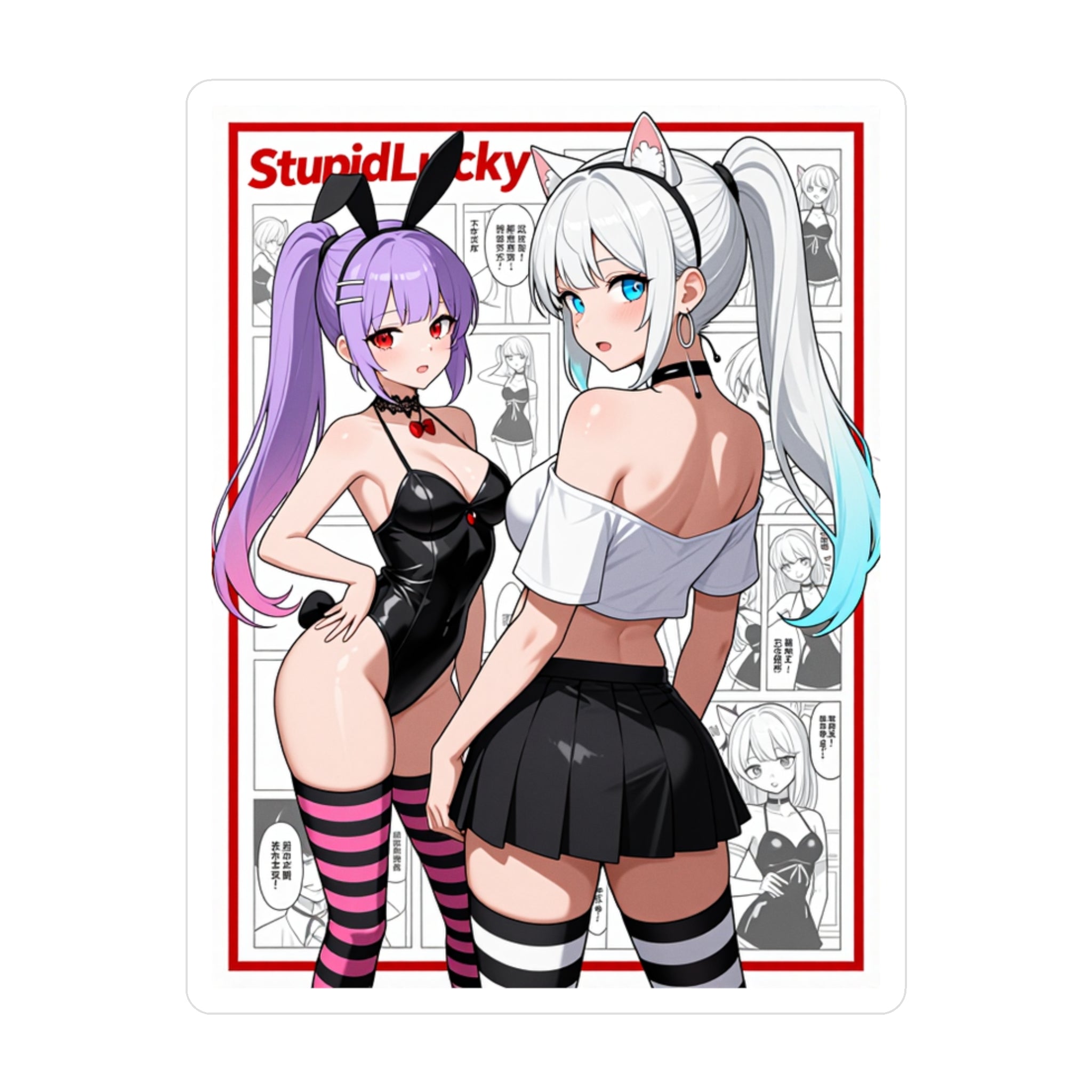Anime Girls Vinyl Sticker Manga Style