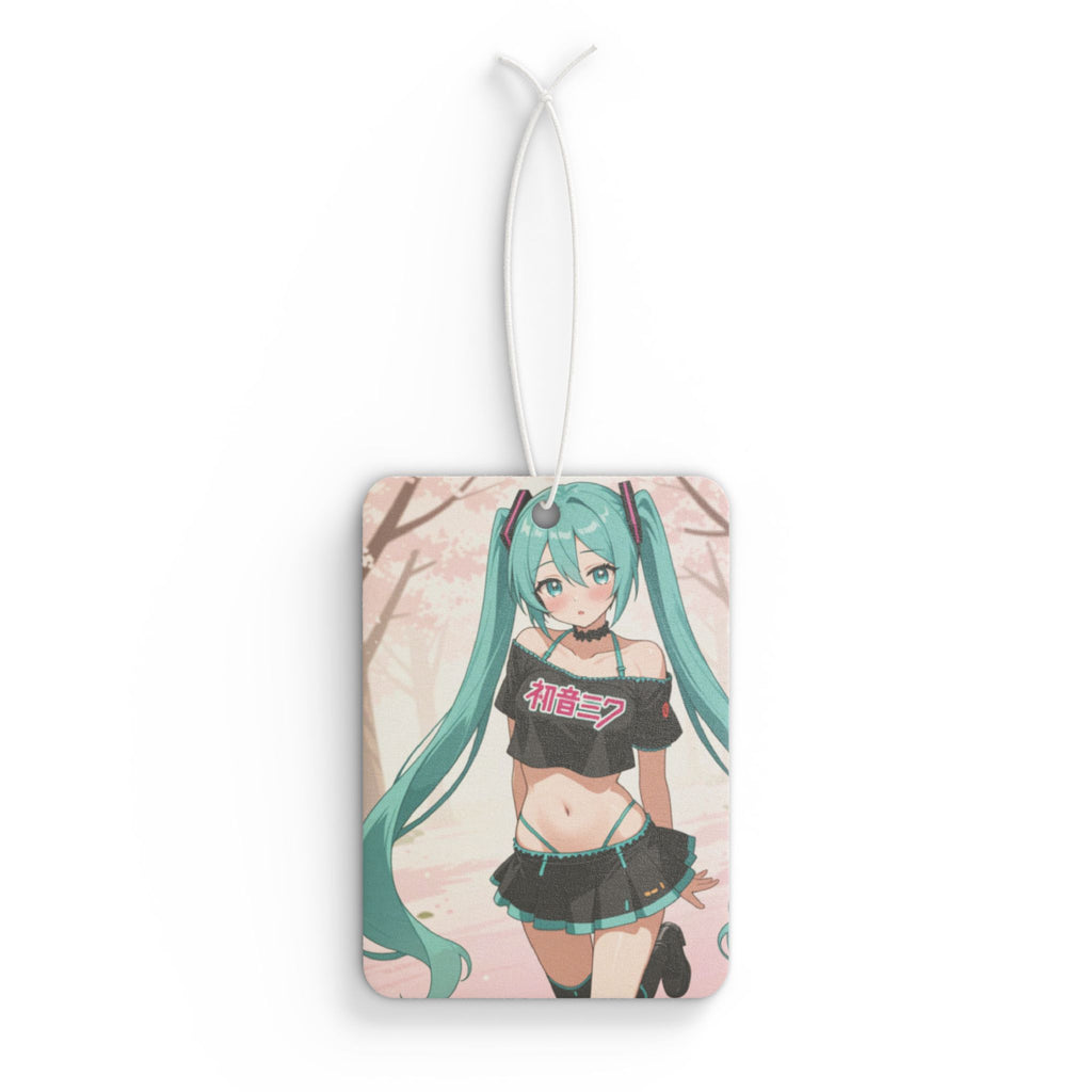 Anime Girl Car Air Freshener — Cute Teal Twin-Tails Design
