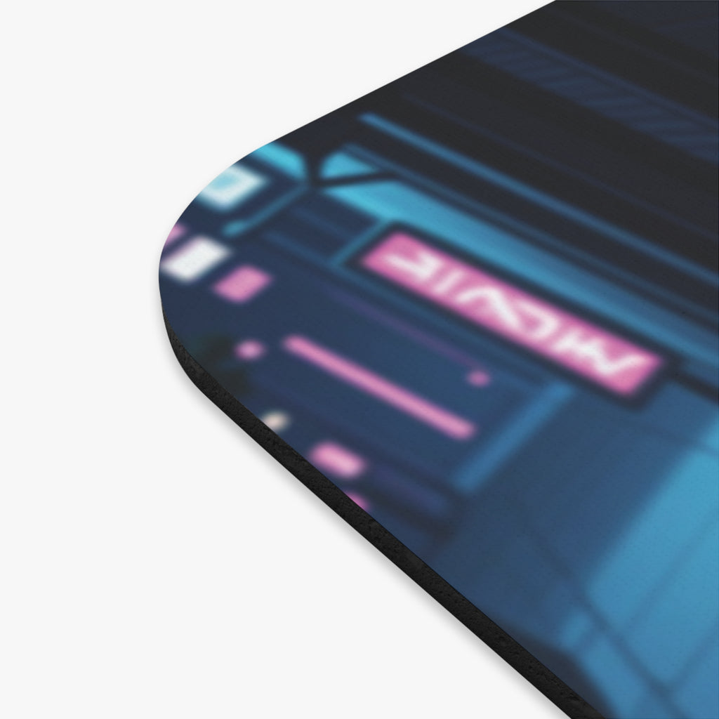 Anime Cyberpunk Girl Mouse Pad – Purple Aesthetic Gaming Desk Mat
