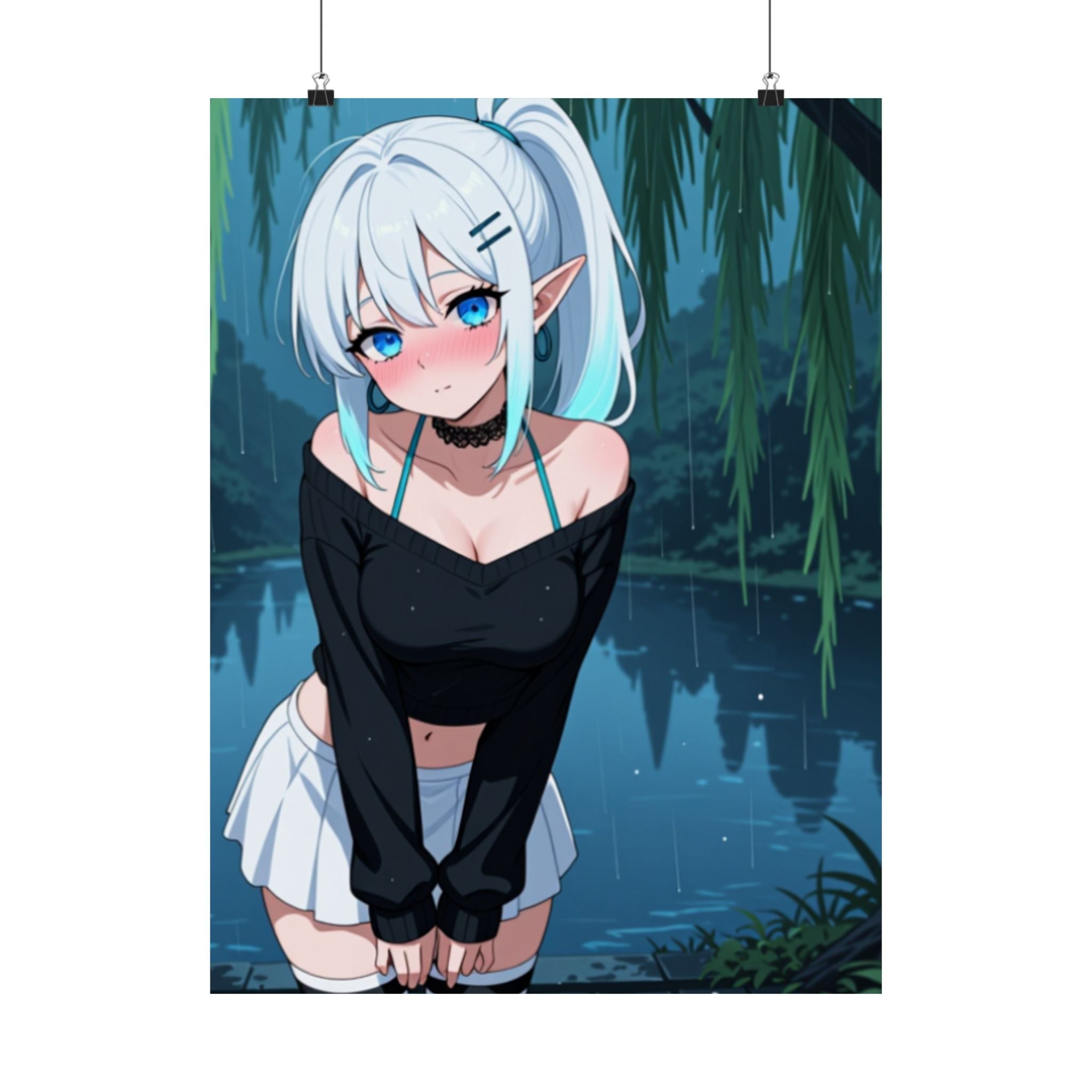 Rainy Day Anime Girl Poster