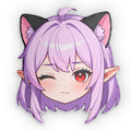 Purple Haired Anime Catgirl Pillow