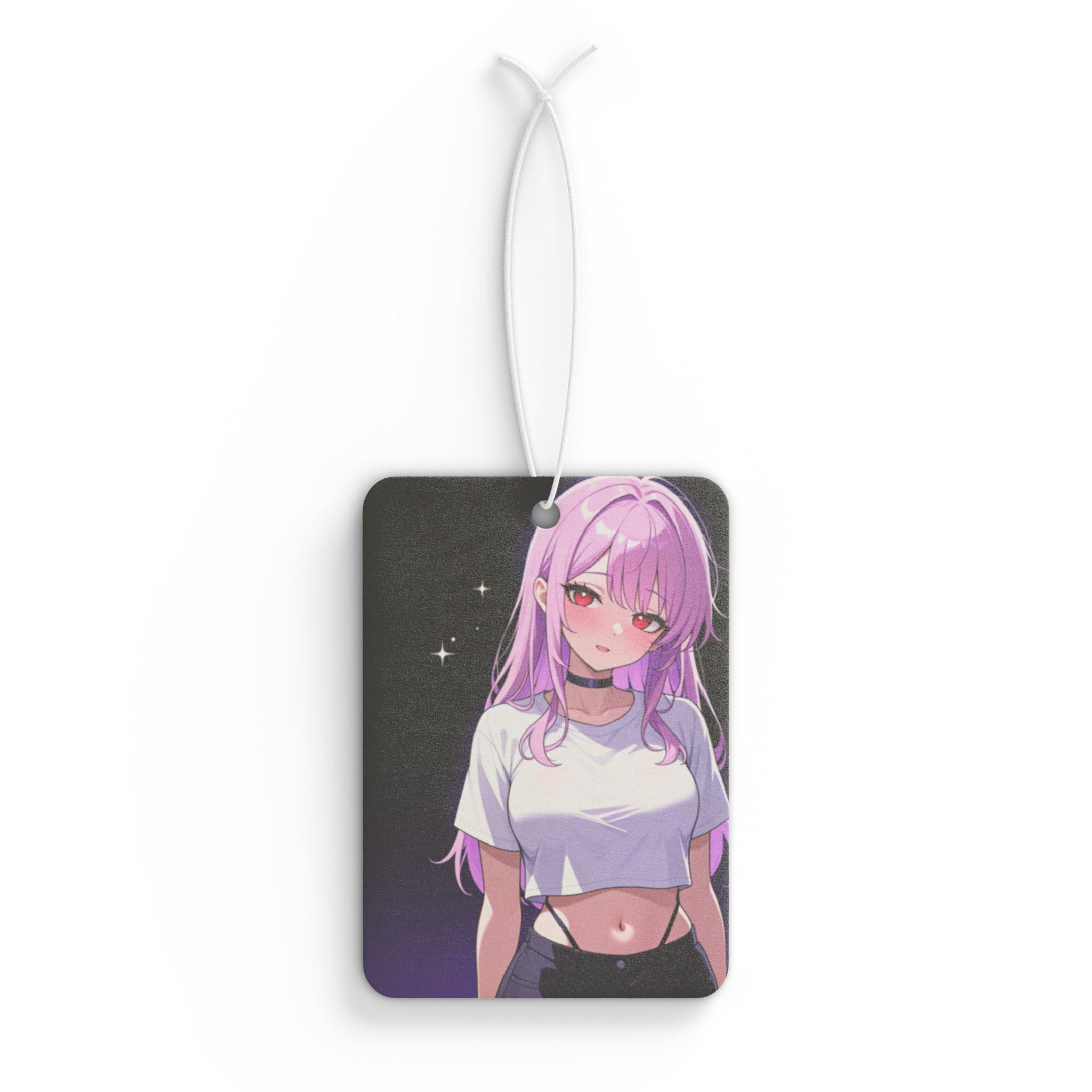 Anime Girl Car Air Freshener — Pink Hair Kawaii Aesthetic Scented Hanging Ornament