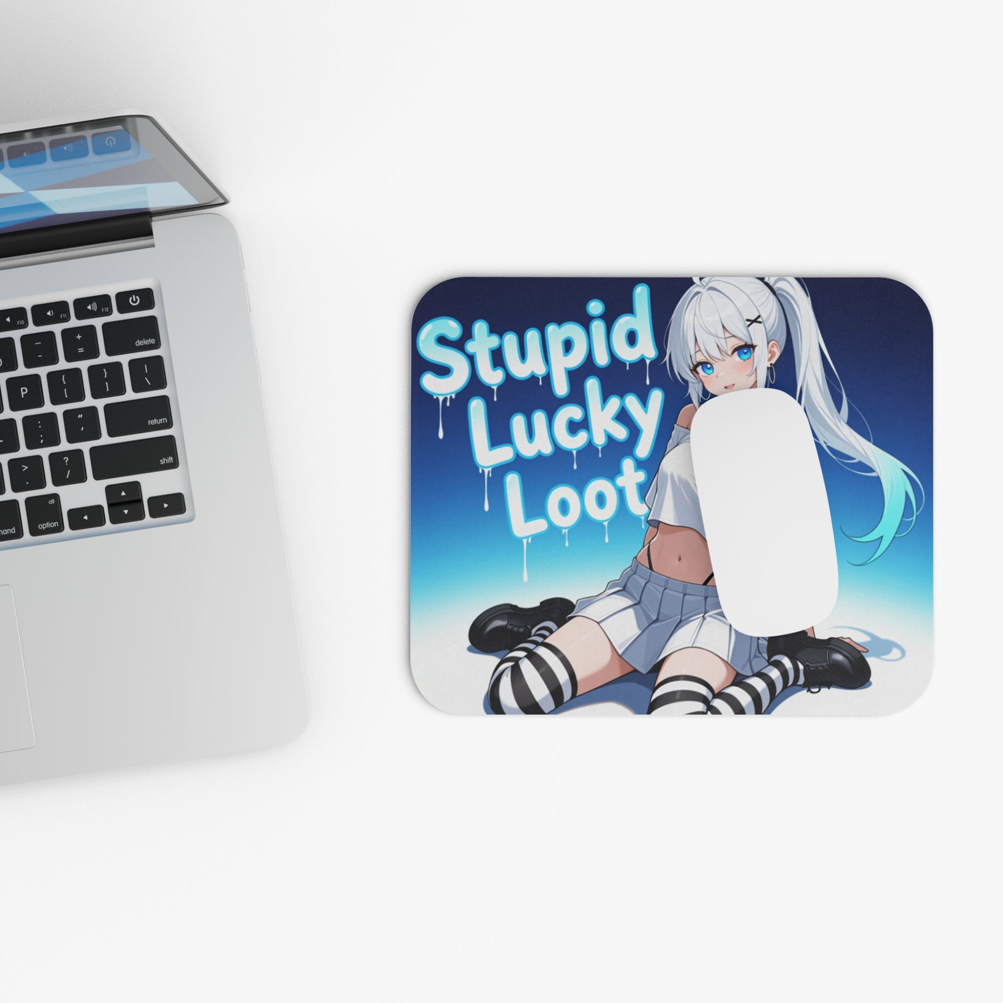 Kneeling Anime Girl Mouse Pad